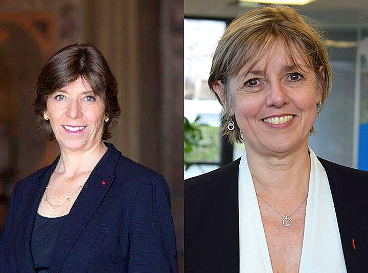  (De gauche à droite) : Catherine Colonna, ministre de l’Europe et des Affaires étrangères et Sylvie Retailleau, ministre de l’Enseignement supérieur et de la recherche.